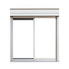 Sliver metal window frame isolated on white background