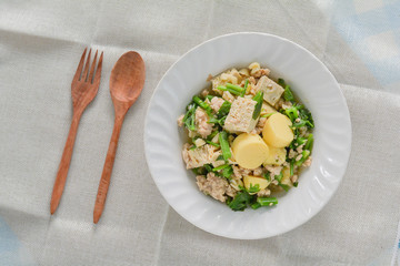 Stired egg tofu