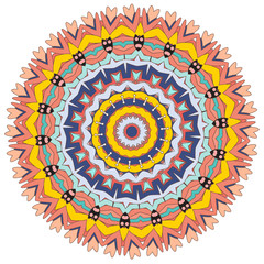 Indian vector coloring mandala, a symmetric flowers and geometrical ornament illustrations and patterned shapes, perfect for coloring books, tattoos and clothing design then for yoga and meditation.