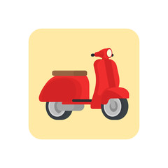 Scooter. Scooter red. Icon of scooter. Vector illustration. EPS 10.