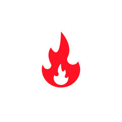 Fire flame icon, vector isolated fire red flat symbol