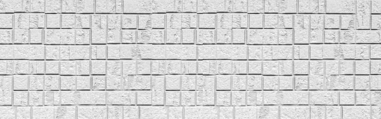 Panorama of White modern tile wall background and texture