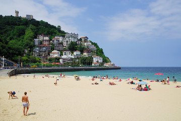 View of San Sebastian, famopus resort in Spain, Europe
