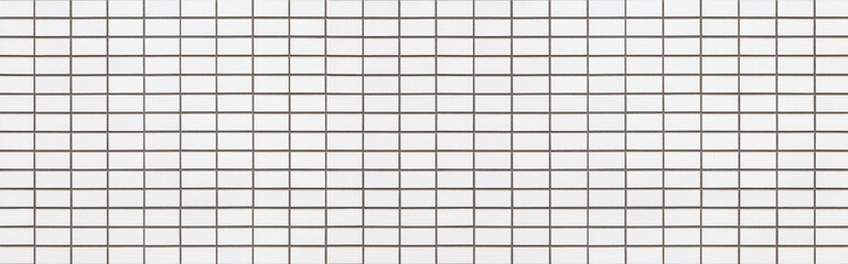 Panorama of White brick stone wall texture and seamless background