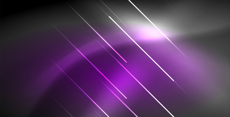 Obraz premium Neon glowing lines, magic energy space light concept, abstract background wallpaper design