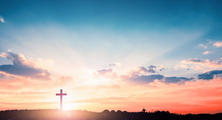 Fototapeta na wymiar salvation concept:The Cross symbol of christian and Jesus Christ