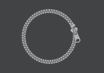 Vector circle zipper on dark background. © Jan