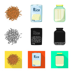 Isolated object of crop and ecological sign. Set of crop and cooking vector icon for stock.