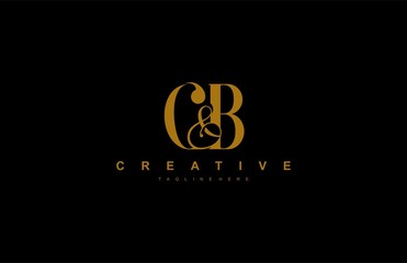 Initial C & B Letter Monogram Minimalism Luxury Monogram Logotype