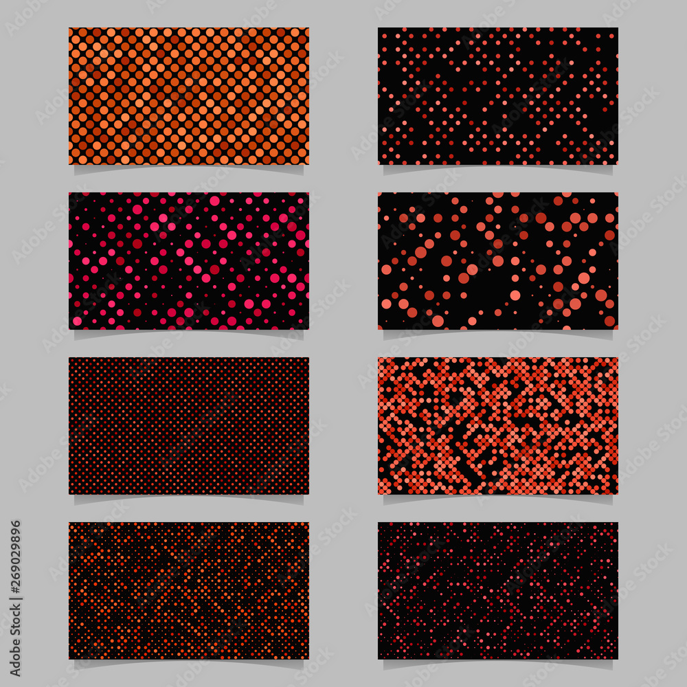 Aufkleber geometrical card background set - vector template designs with dot pattern