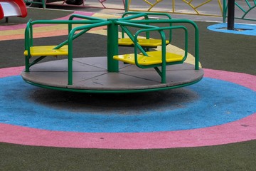 children's playground in the yard - obrazy, fototapety, plakaty