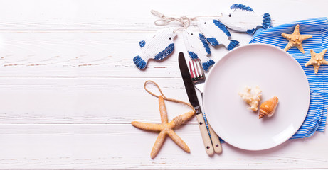 Nautical or marine  table setting