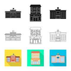 Vector illustration of municipal and center symbol. Collection of municipal and estate   vector icon for stock.