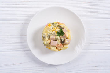 Traditional Mayonnaise Russian salad olivier