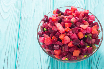 Traditional Russian salad vinaigrette