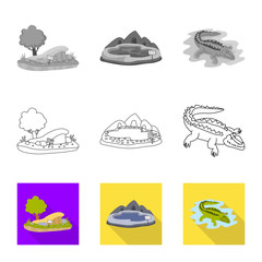 Vector illustration of nature  and fun  icon. Collection of nature  and entertainment stock symbol for web.