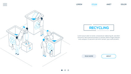 Recycling - line design style isometric web banner