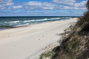 Baltic sea. Kaliningrad. Curonian spit. It's spring.  Sandy beach 2.