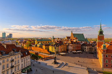 Aerial view of the old town in Warsaw
