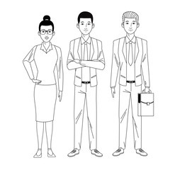 business people avatar black and white