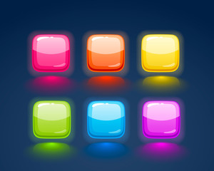 Game match icon. Square set in different colors.