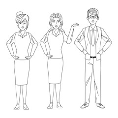 business people avatar black and white