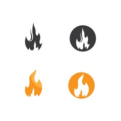 Fire flame logo template vector icon illustration