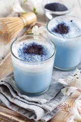 Blue matcha milk