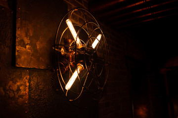 decorative element on the wall with lighting