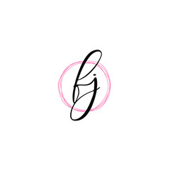 F J FJ Initial logo template vector. Letter logo concept