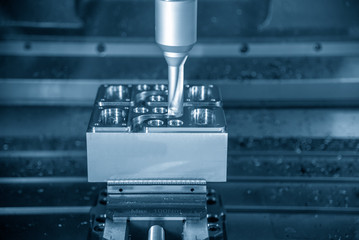 The  operation of CNC machining centre cutting the mould parts .The CNC milling machine rough...