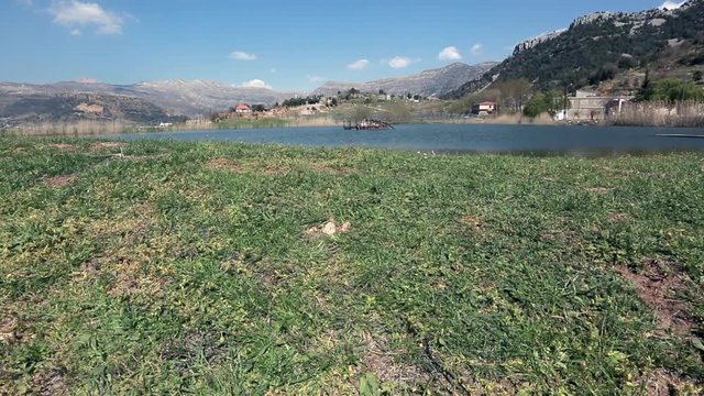 A lake between mountains at Lassa, Mount Lebanon