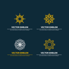 Vector illustration of islamic logos with geometric ornament
