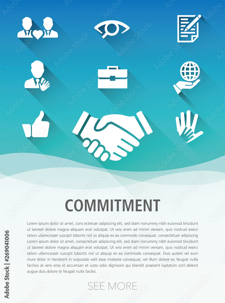 Poster commitment icon set