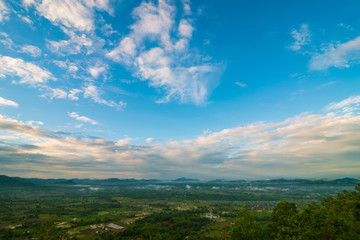 Mountain morning sunrise sky cloud with fog
