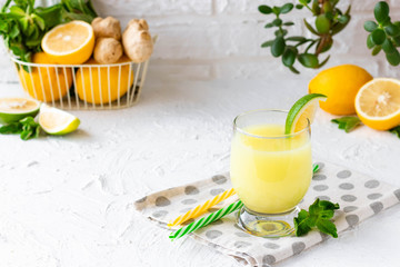 Ginger Mint Lemonade with Lime