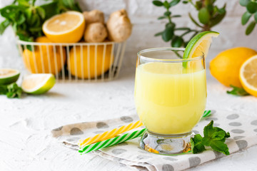 Ginger Mint Lemonade with Lime