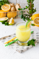 Ginger Mint Lemonade with Lime