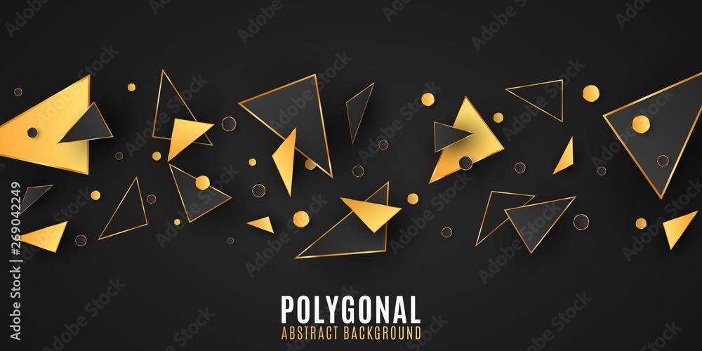Aufkleber abstract geometric shapes. stylish background for your design. modern low poly style. chaotic forms.