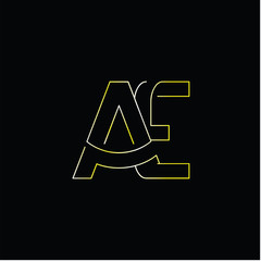 AE Initial Letter Line Logo Vector