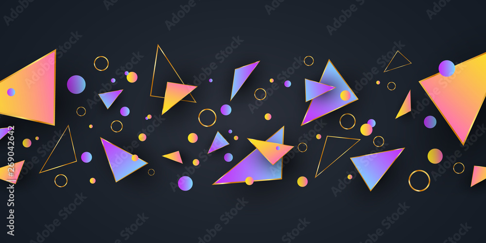 Aufkleber abstract geometric shapes. background for your design. low poly style. random forms. abstract multic