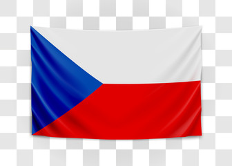 Hanging flag of Czech. Czech Republic. National flag concept.
