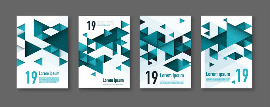 Abstract colorful geometric triangular backgrounds. brochure design templates collection with colorful geometric triangular backgrounds. vector modern flyer.