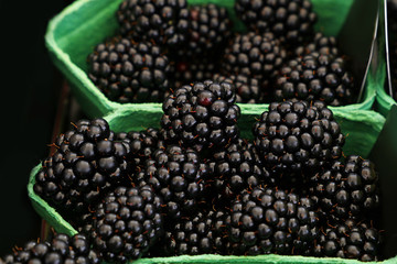 Close up fresh blackberry on retail display