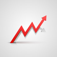 Arrow red business growth art info. Vector