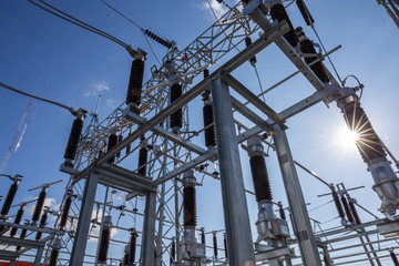 115 kV substation main and transfer bus scheme.With flare light the result of shooting in the...