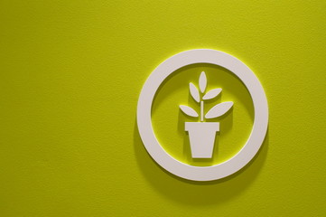 shopping Mall pictogram green wall