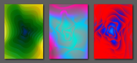 Liquid color abstract a4 size template. Fluid vector gradient design for flyers, posters, placards.