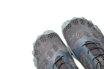 Sport gray sneakers isolated on white background