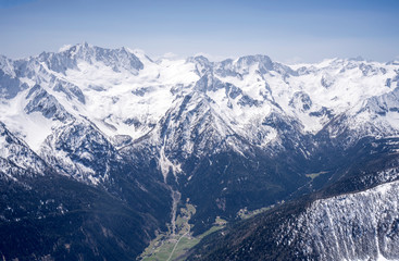 Fototapeta na wymiar Presanella range and Vermiglio valley, Trentino, Italy